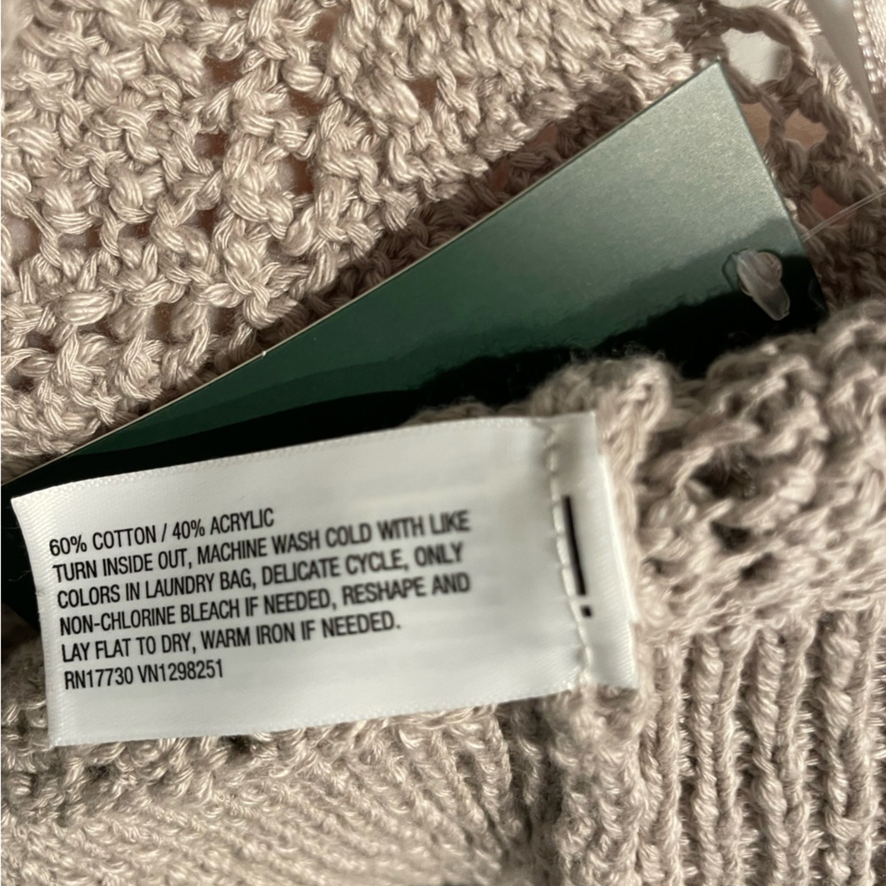 Wild Fable Women's Long Sleeve Shawl Collar Open Work Cardigan Gray Size XL NWT - Picture 4 of 5